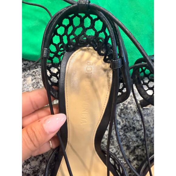 Bottega Veneta Black Stretch Mesh Square Toe Sandals 36 1/2 - Picture 4 of 16